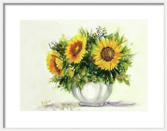 Vase of Sunflowers