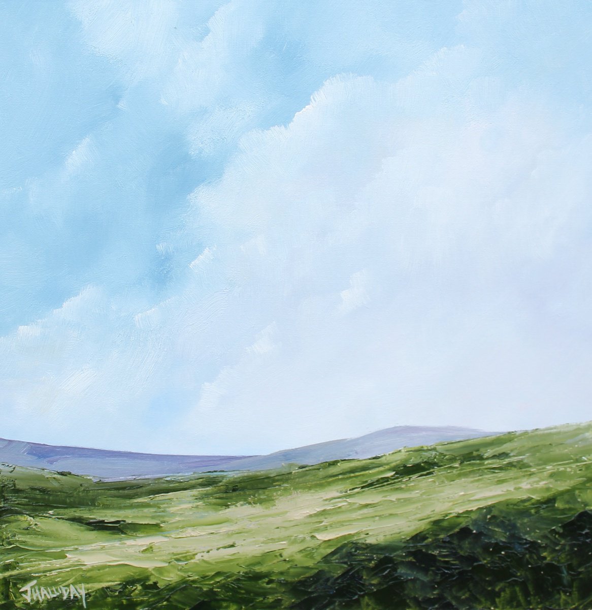 Impressionistic Landscape Oil Painting By John Halliday, 16 X 16, Returning Light, Original Artwork