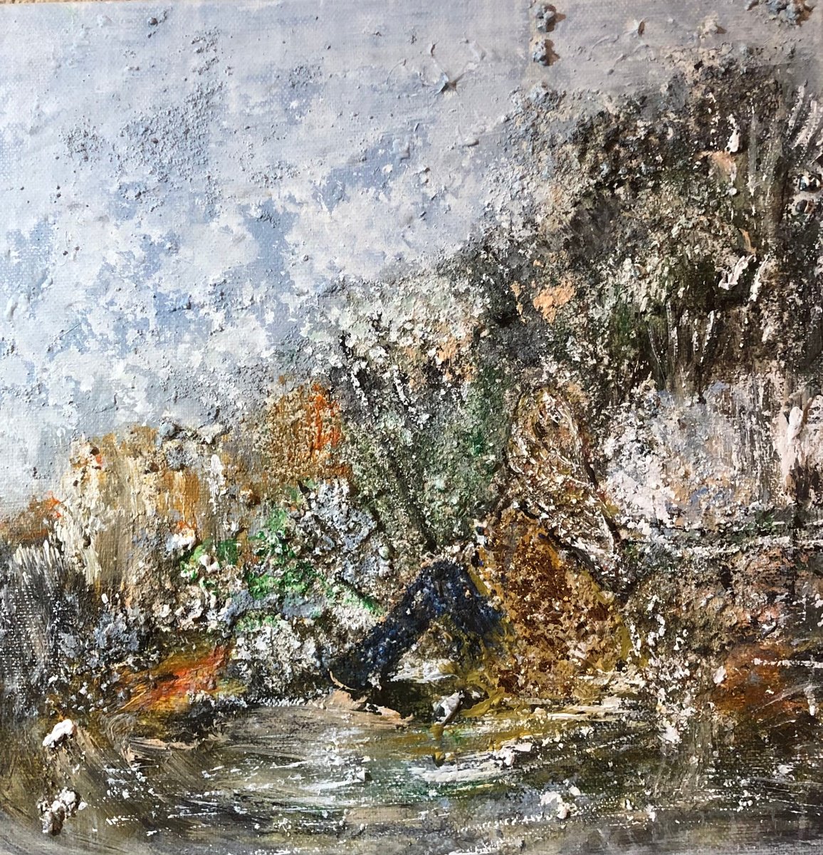 Impressionistic Landscape Acrylic Painting By Snezana Djordjevic, 12 X 12", Embracing The Wilderness, Original Artwork