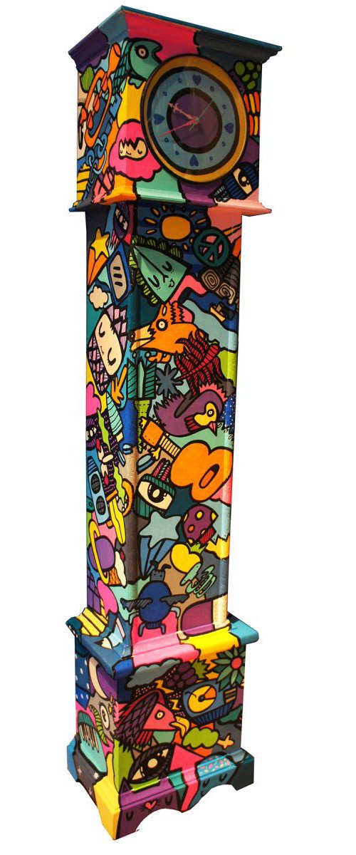 The Beat Keeper - Hand Painted Longcase Clock by Kev Munday
