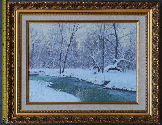 A frosty evening on the Chertanovka River