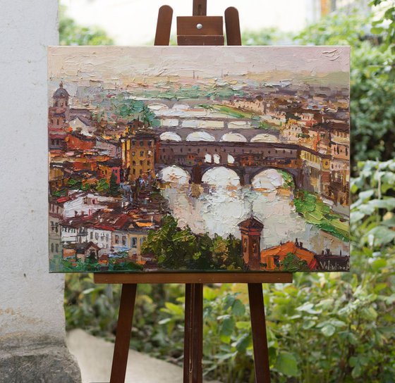 The bridges of Florence - Italy Landscape painting