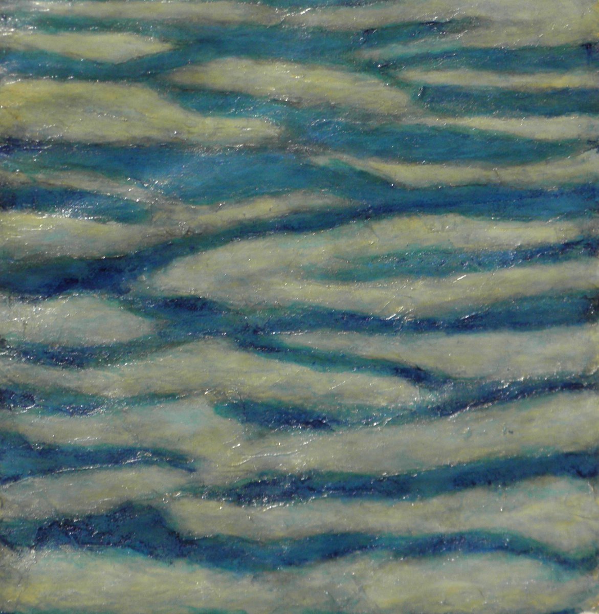 Abstract Landscape Painting By Fabienne Monestier, 19 X 19, The Sand, Original Artwork