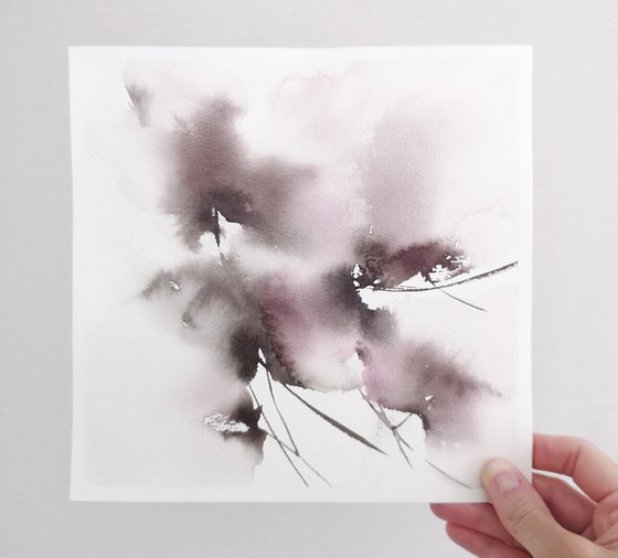 Gray abstract flowers