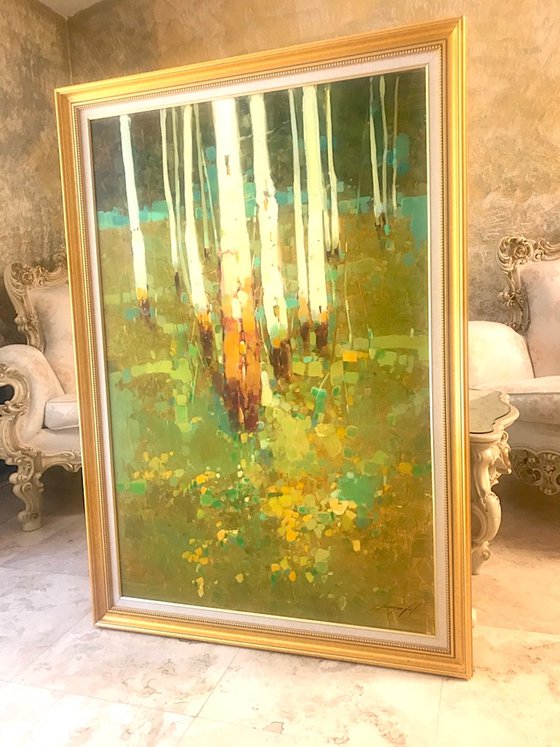 Aspen, Original oil painting, Handmade artwork, One of a kind