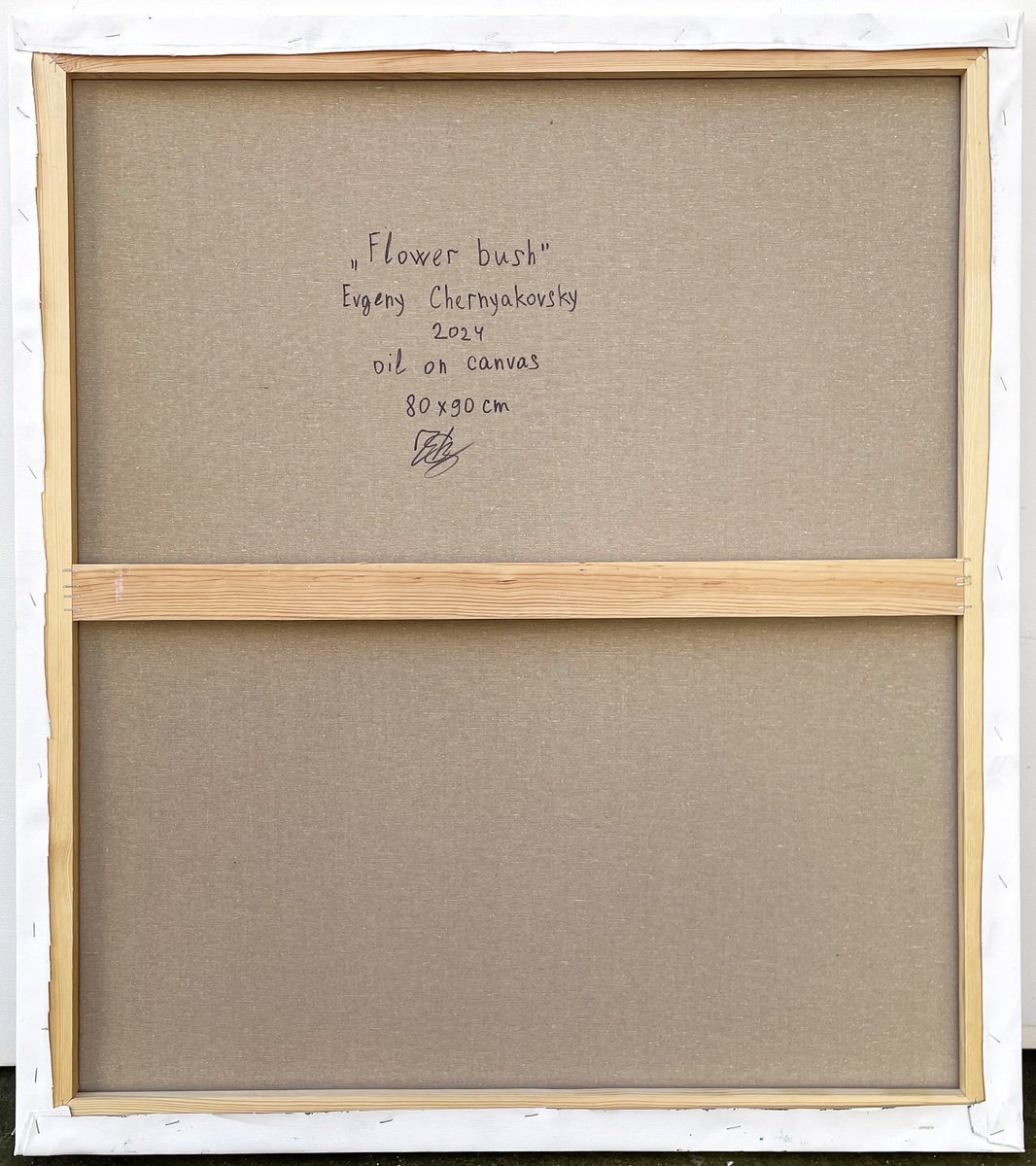 Impressionistic Botanical Oil Painting By Evgeny Chernyakovsky, 31 X 35, Bush Of Flowers, Original Artwork