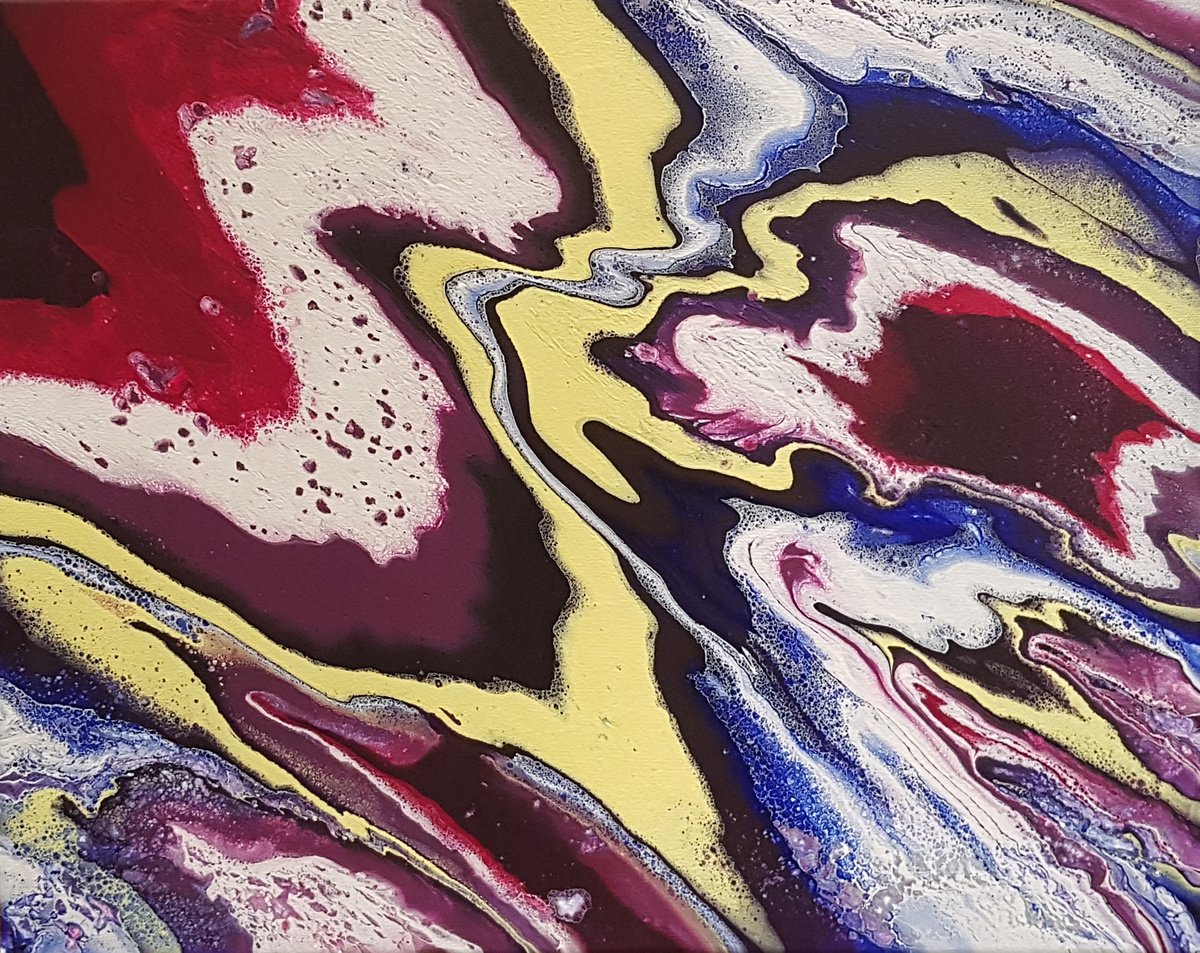 Organic Abstract Acrylic Painting By Alexandra Romano, 20 X 16, Evolution: Dissolving..., Original Artwork