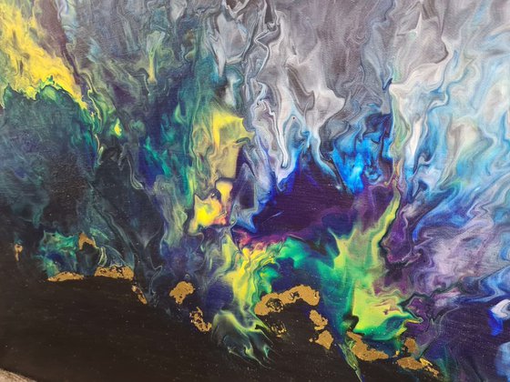 Fluid Abstract in Black and Purple