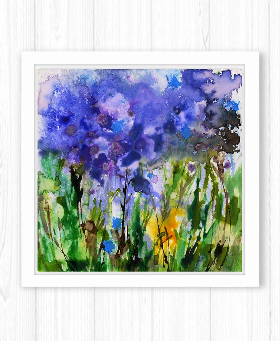 Purple Meadow - Flower Painting  by Kathy Morton Stanion