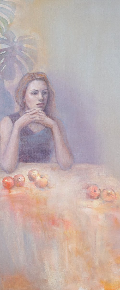 Thoughtful Portrait with Apples by Katia Bellini