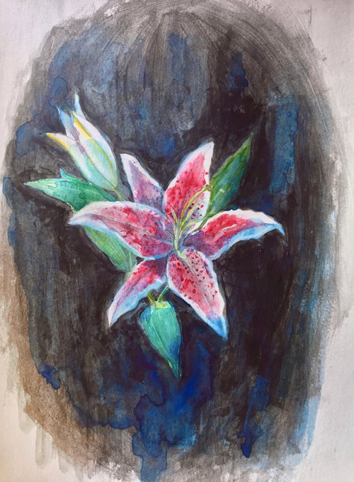 Lilies in the dark by Yumi Kudo