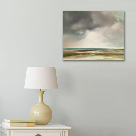 The Heavens Will Open - Original Seascape Oil Painting on Stretched Canvas