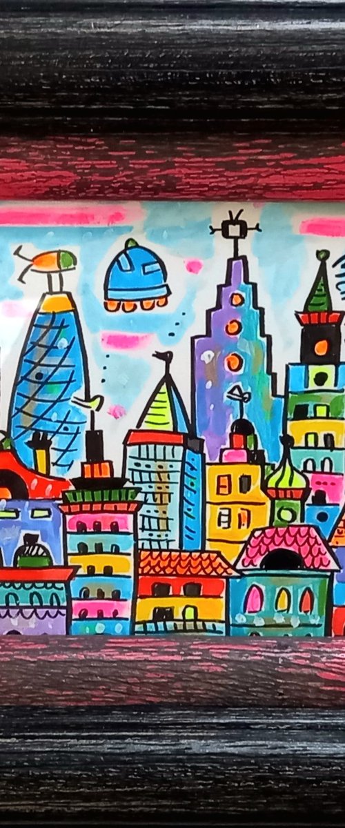 Imaginary Pink Sky London by Maria Luisa Azzini