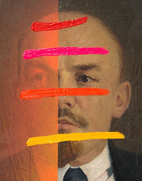 Lenin with Seven Colored Lines