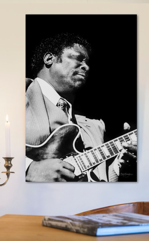 BB King - King of the Blues 1976 on Dibond by Robbert Frank Hagens