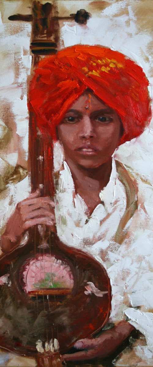 Boy with tanpura by Salana Art / Svetlana Samovarova