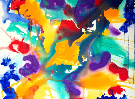 Fluidity Dance 2 X-Large Abstract Painting 110cm x 110cm (43 1/2 inches x 43 1/2 inches)