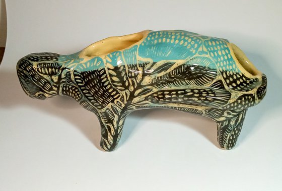 Ceramic sculpture Animal 15x11x10 cm