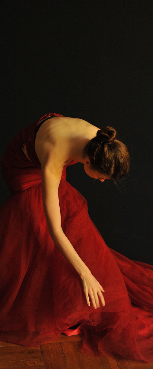 Woman in red dress by Maria Silent