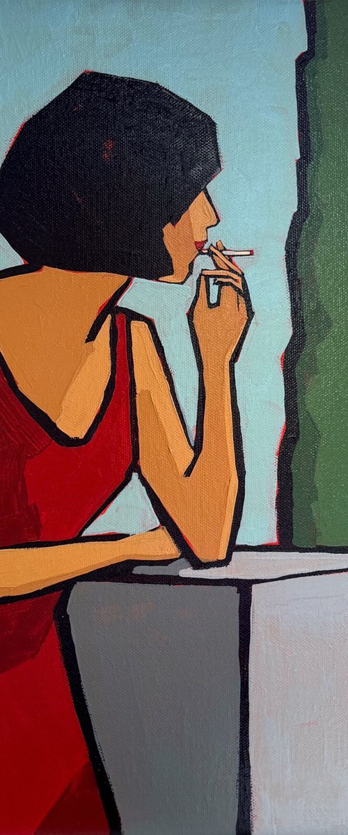 Woman on Balcony by Daria Baklykova