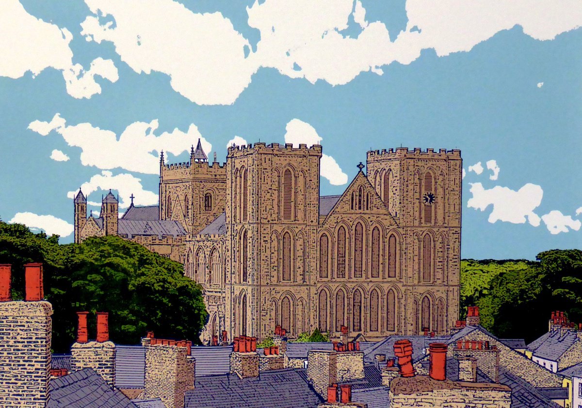 Urban And Pop Cityscapes Screenprint By Talia Russell, 39 X 28", Ripon Rooftops To, Original Artwork