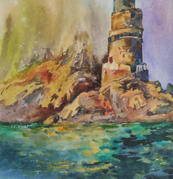 Lighthouse and cliffs