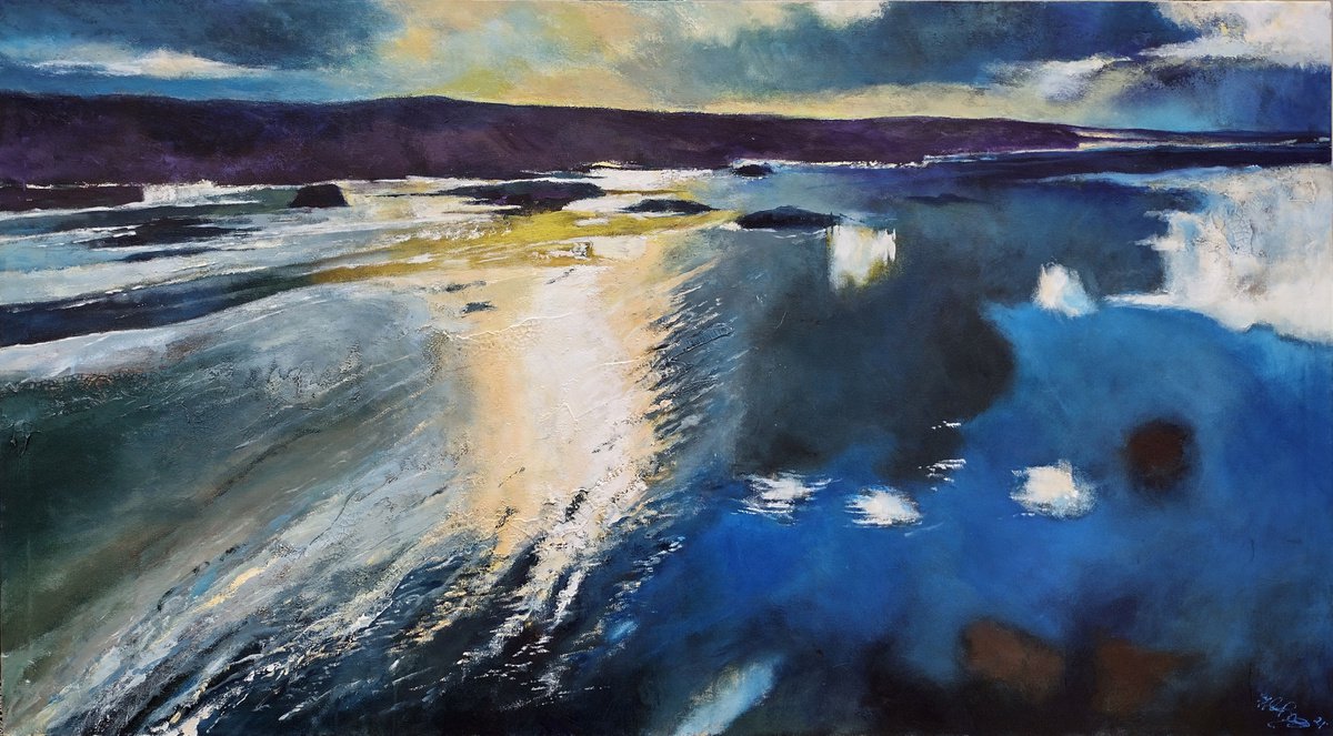 BIRKDALE SANDS Acrylic painting by Frank Barnes Artfinder