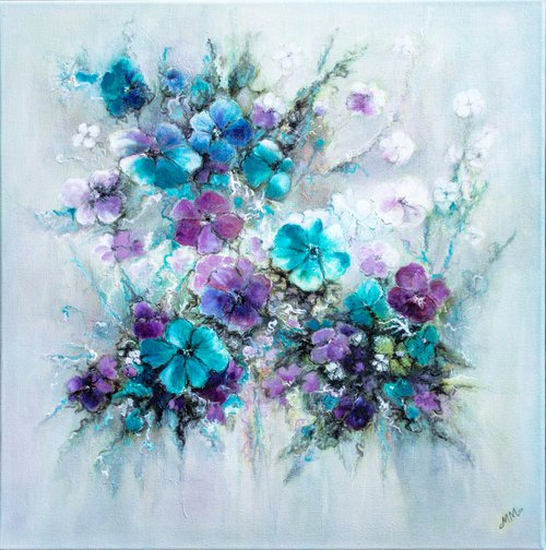 Impressionistic Rhapsody in turquoise 1 by Mila Moroko