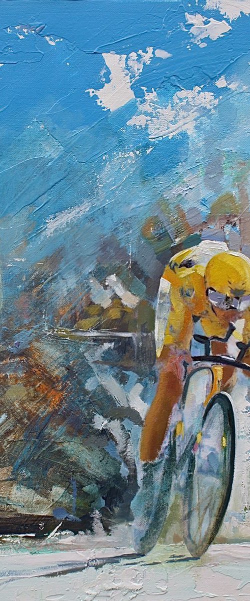 The Time Trial (Cycling Painting) by Simon Jones