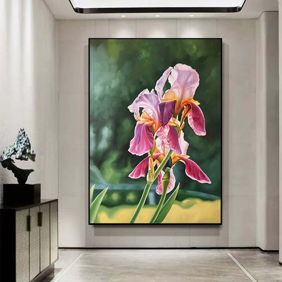 Realism oil painting:flowers t219