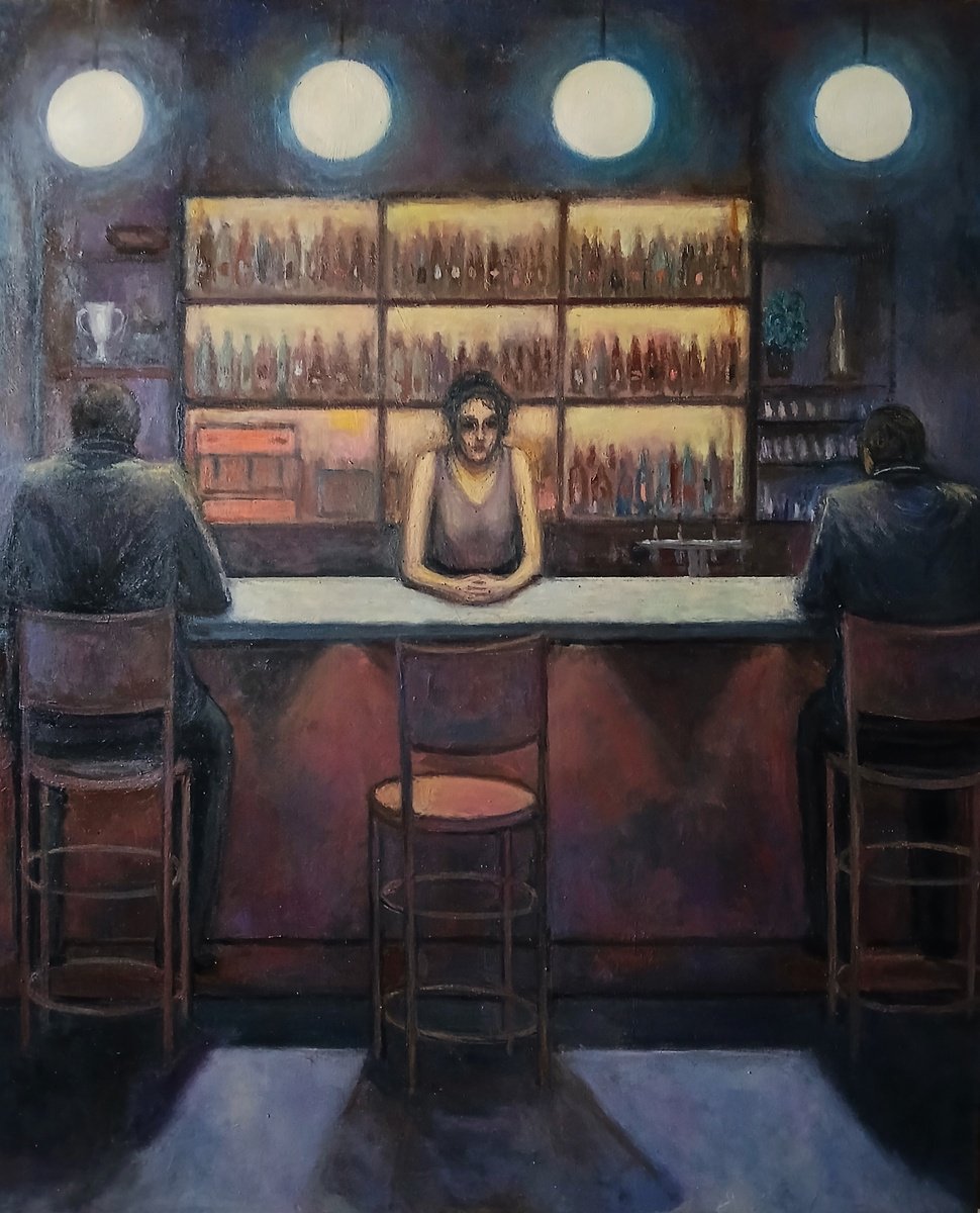 Oil Painting , Slowly Goes The Night By Massimiliano Ligabue, 20 X 24, Artwork For Sale On Artfinder