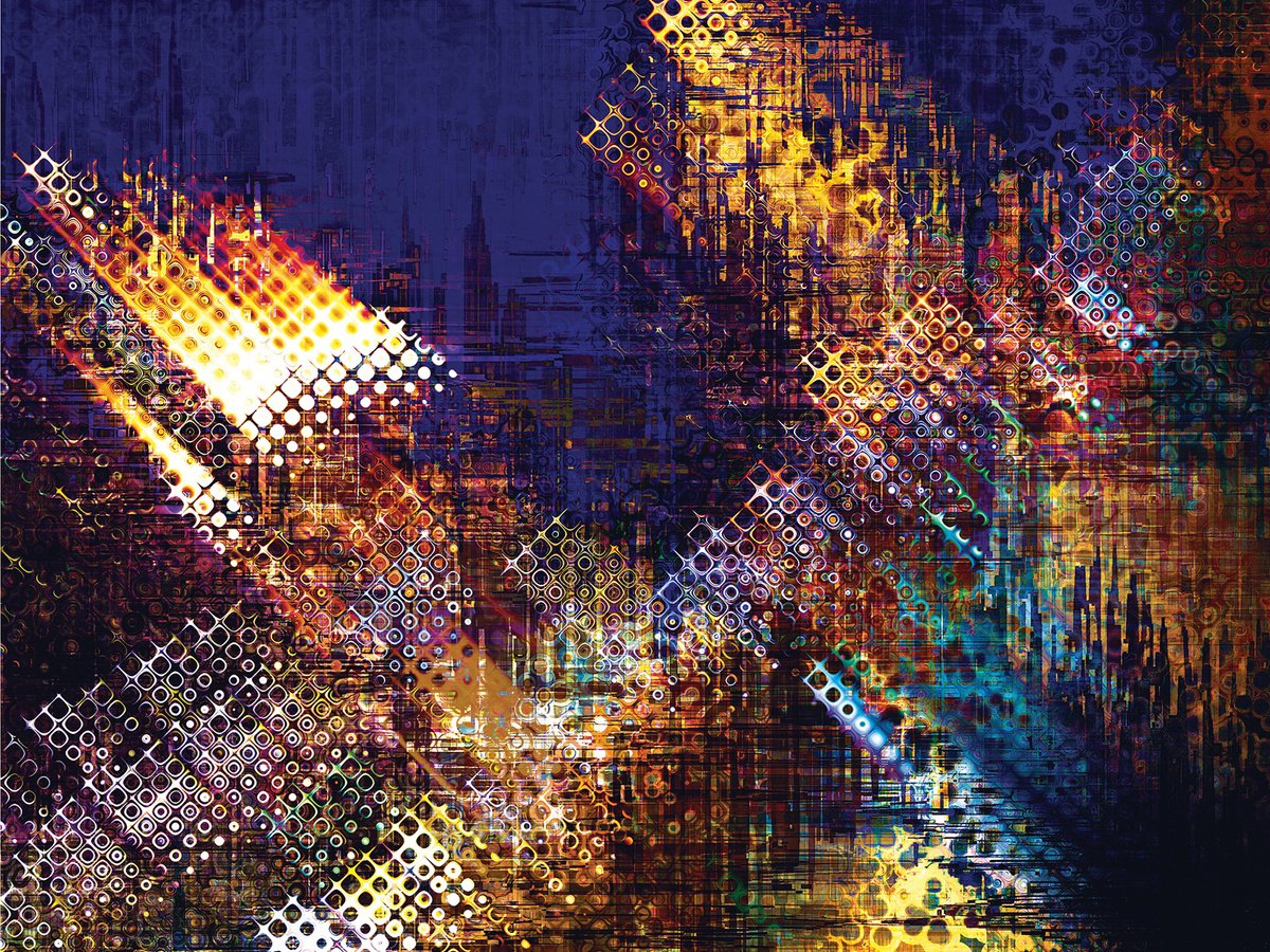 Abstract Cityscapes Print By Javier Diaz, 80 X 60, Ciudades Abstractas Iv/Xl Large Original Artwork, Original Artwork