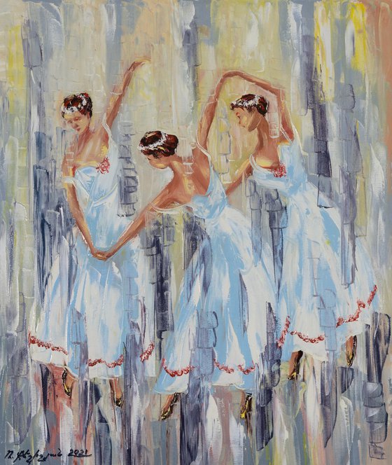 Dancers (60x70cm, oil painting, ready to hang)