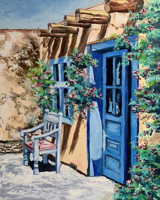 Blue doors.
