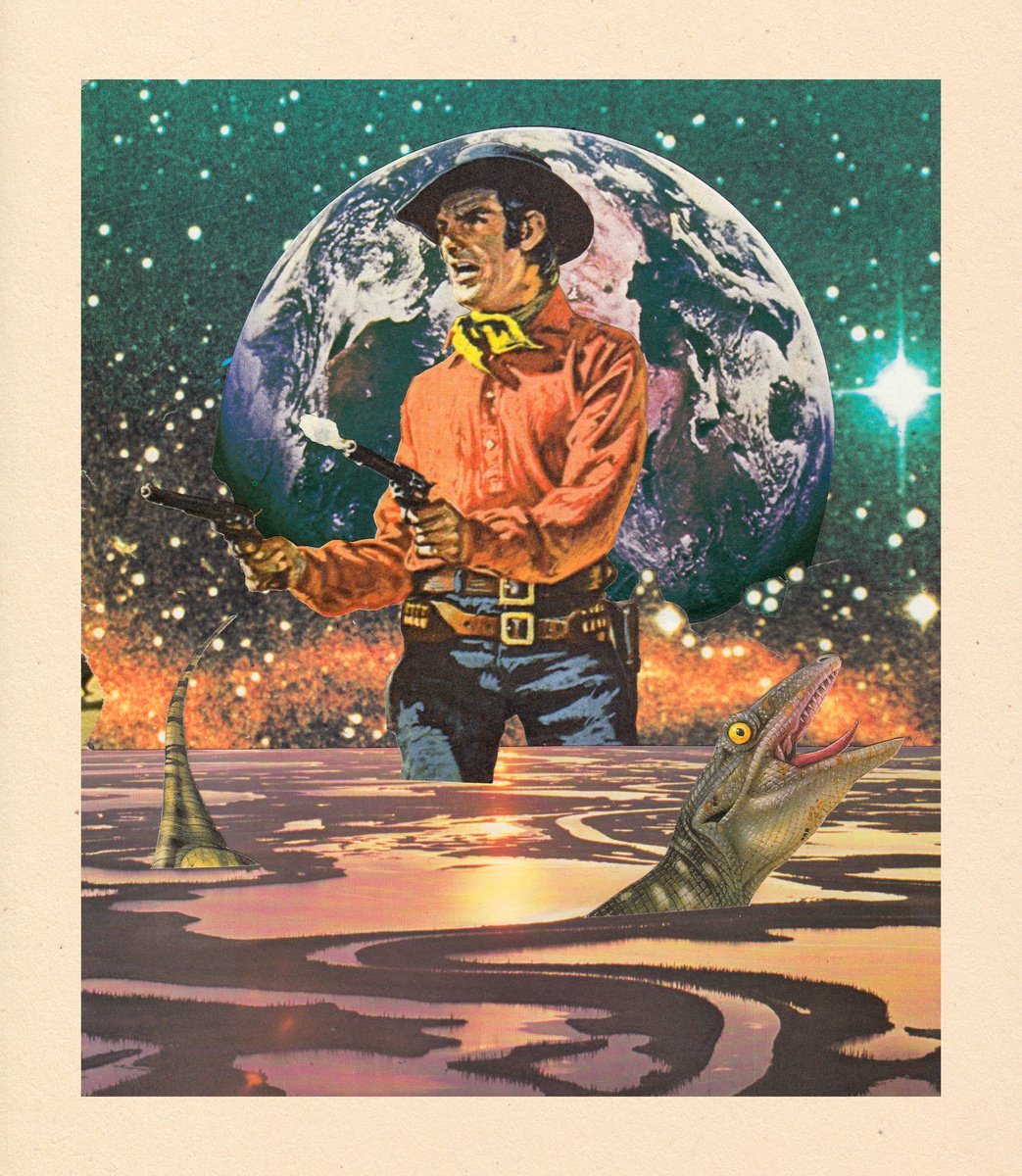 Portrait Collage By Jon Garbet, 9 X 10, Clean Horizon, Original Artwork