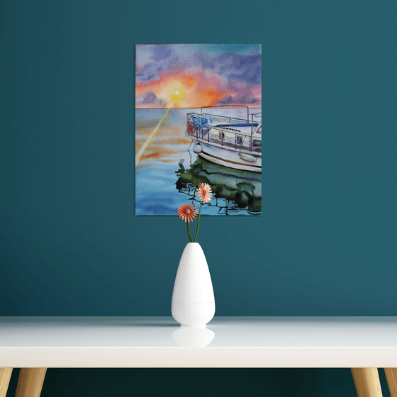 Boat at sunset