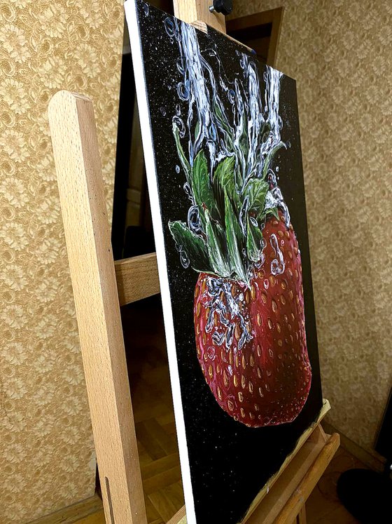 Strawberry underwater