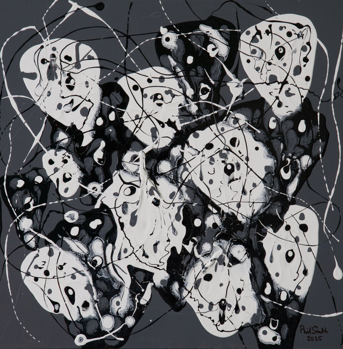 Monochrome Abstract 5 By Phil Smith, 24 X 24, Artwork For Sale On Artfinder