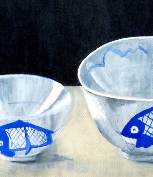 Three Blue Fish   SOLD by Maddalena Pacini