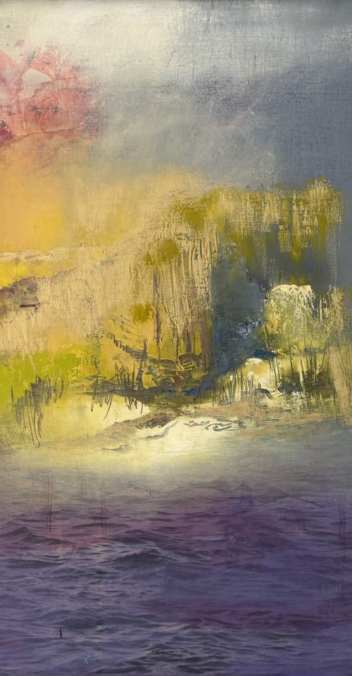 Golden light.Quiet water by Ludmila Budanov