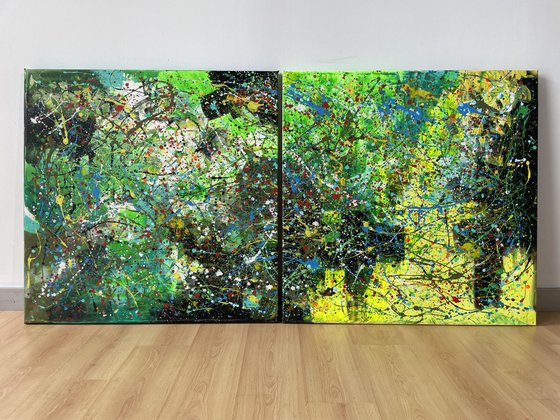 Diptych-Emerald Ethereal