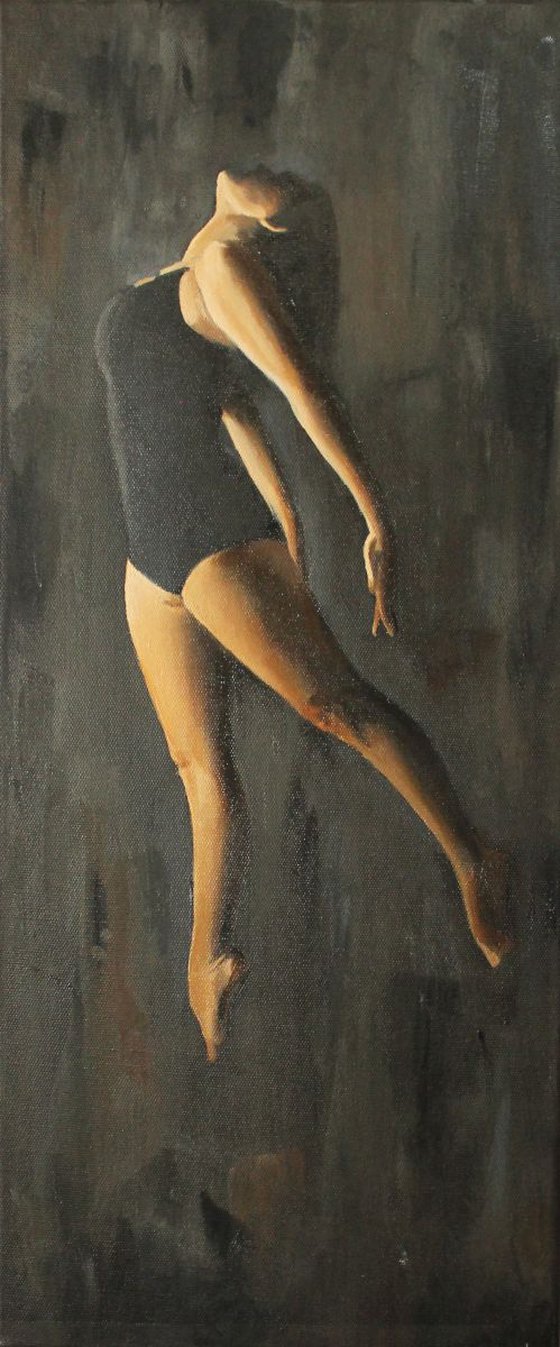 Flying High, Ballerina Painting, Part of the Dancer in the Dark Series