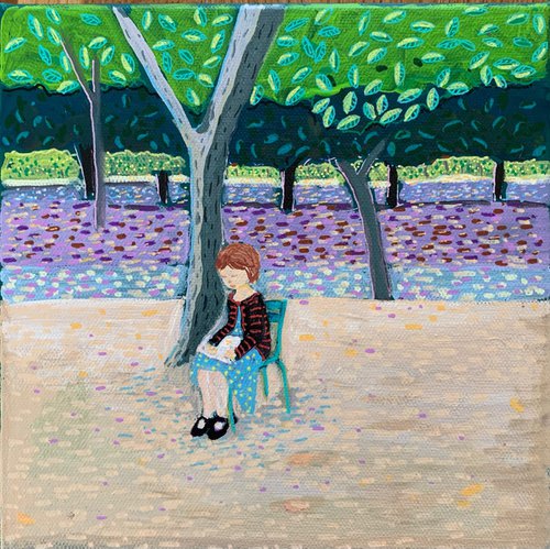Girl Reading in the Jardin du Luxembourg by Catherine O’Neill