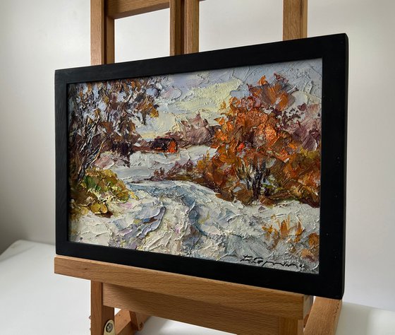 Snowy Road in the Forest