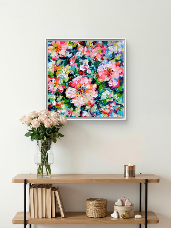 Wild White and Pink Roses