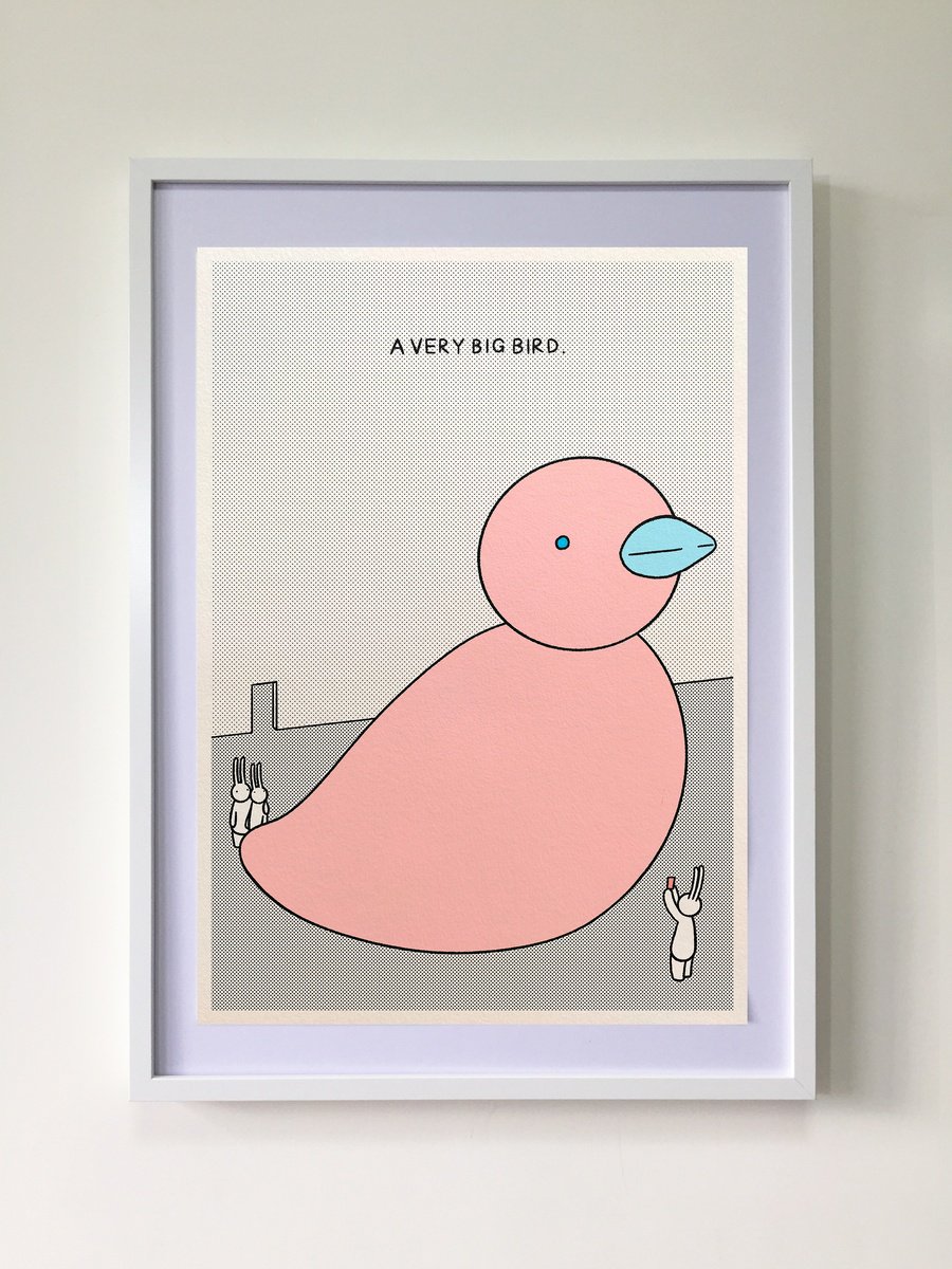 Animal Giclee Print By Mr Clement, 17 X 23", A Very Big Bird, Original Artwork