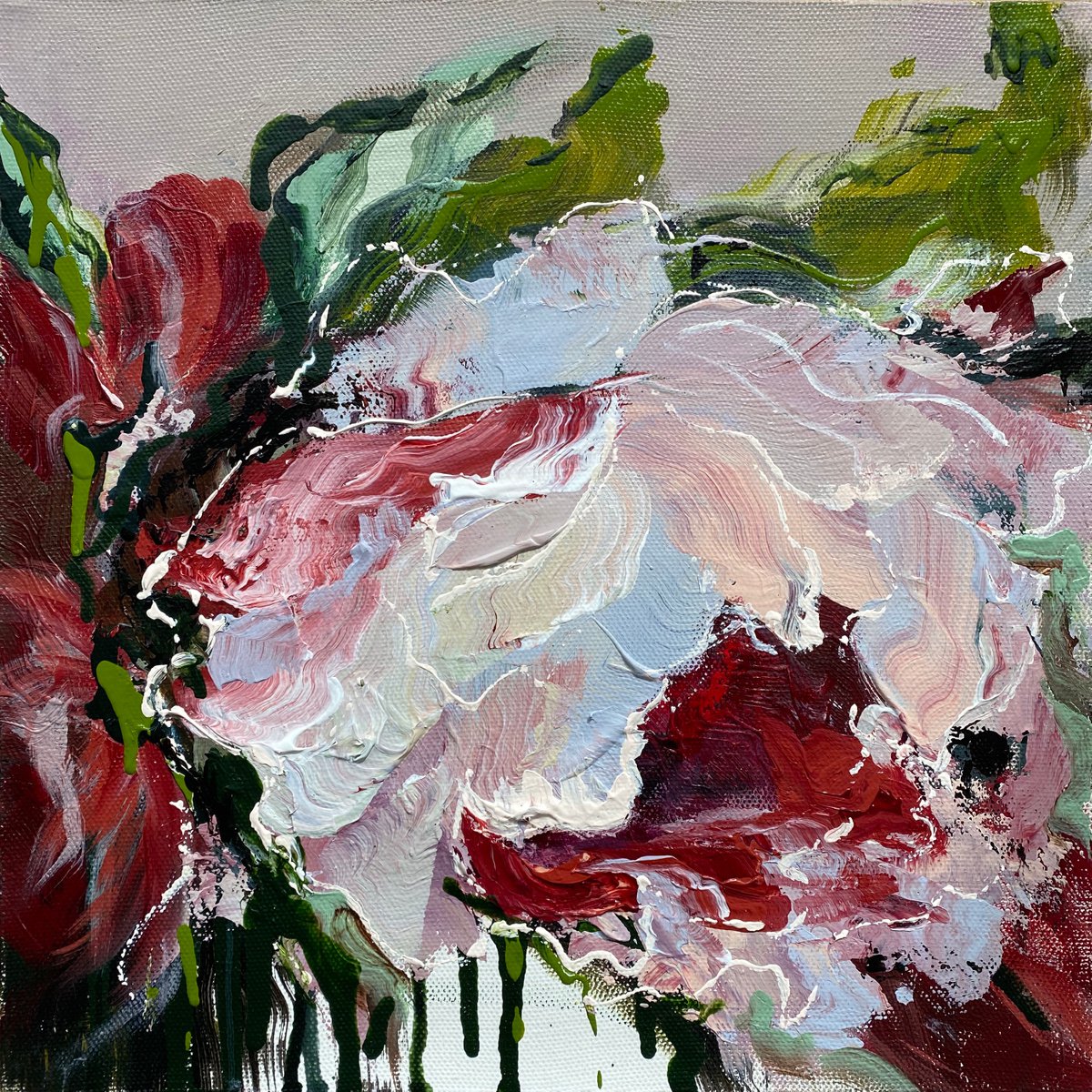 Flower of joy original flower painting on canvas by Oksana Petrova