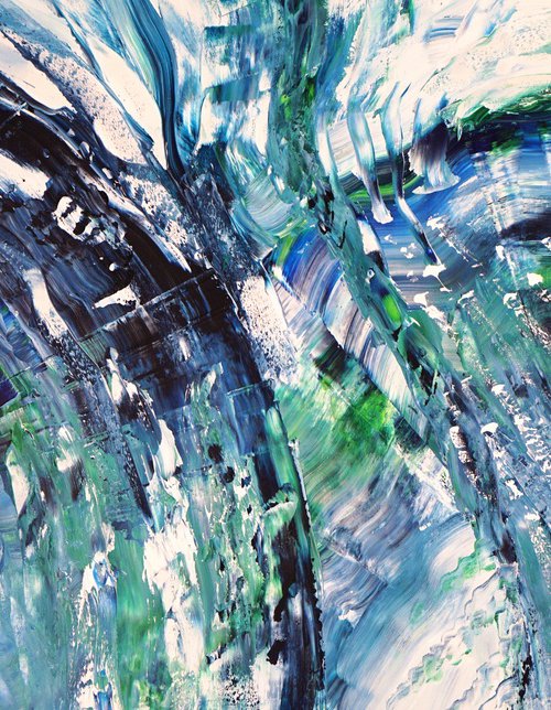 Turquoise Blue Waves C 1 by Peter Nottrott
