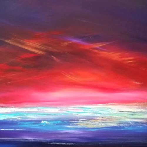 Life & Soul - Purple PANORAMIC Seascape by Mel Graham