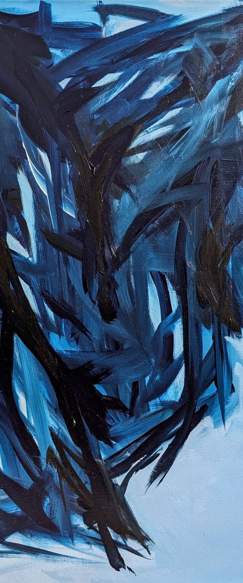 Blue Abstract Painting by Simon Sağlamoğlu